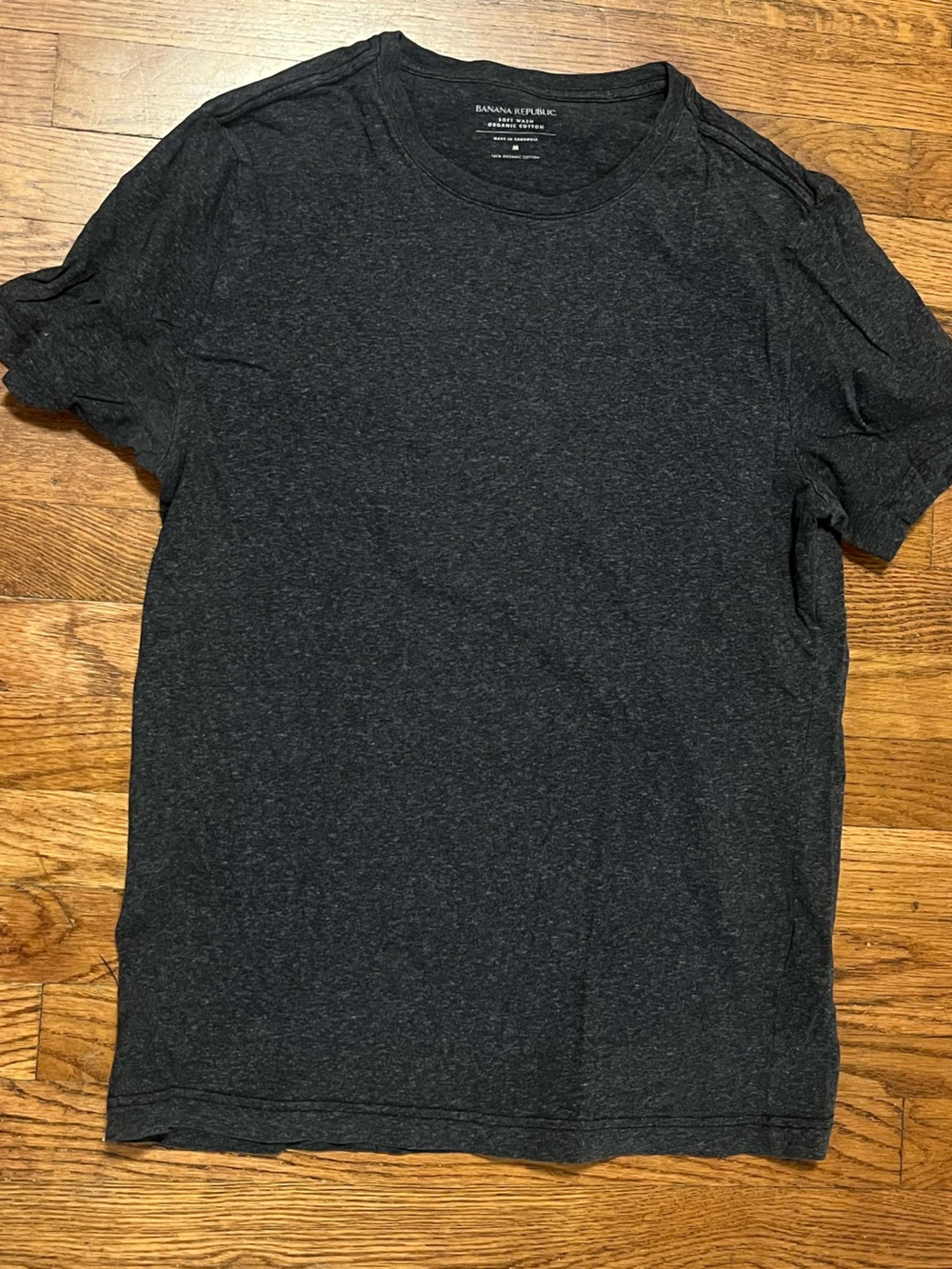 Banana Republic Men's Dark Charcoal Crew Neck Tee
